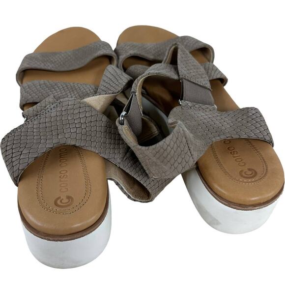 Corso Como Bonneigh Wedge Sandal Smokey Ash Tan Women's Size 7.5 M EUC - Picture 4 of 9